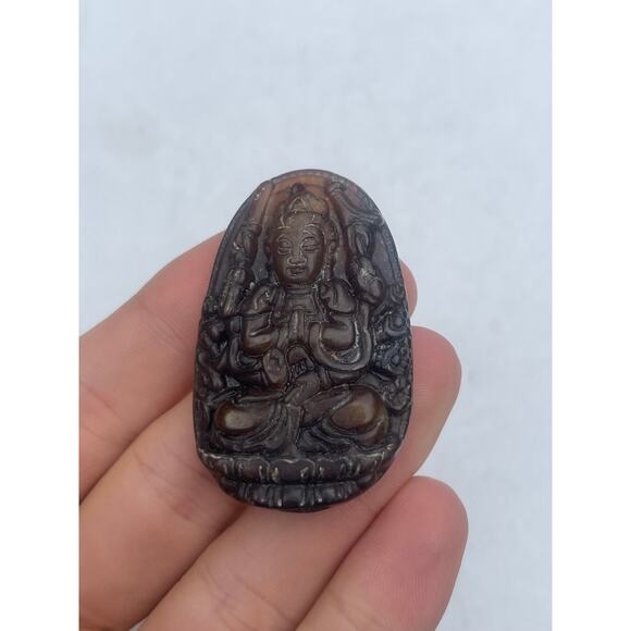 Vintage Nephrite Jade Carved Pendant - Picture 3 of 6